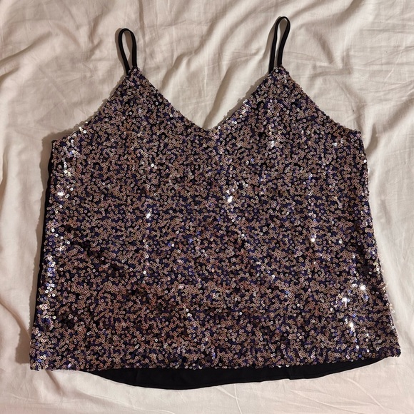 Cato Tops - NWT Cato Black and Silver Sparkle Camisole